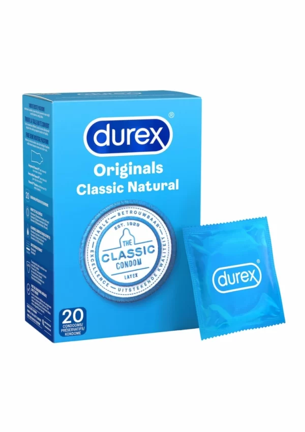Durex Classic Naturel 3-Pack 56mm Transparent Latex