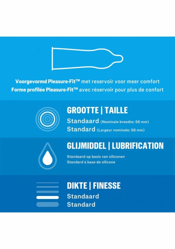 Durex Classic Naturel 3-Pack 56mm Transparent Latex