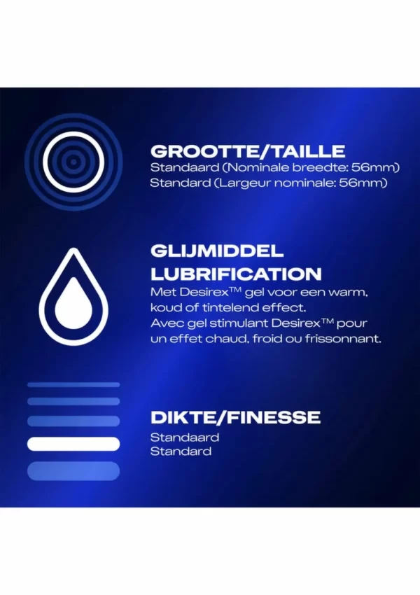 Durex Orgasm Intense 6x10 Pleasure-Fit Textured Condoms. Product details include formula