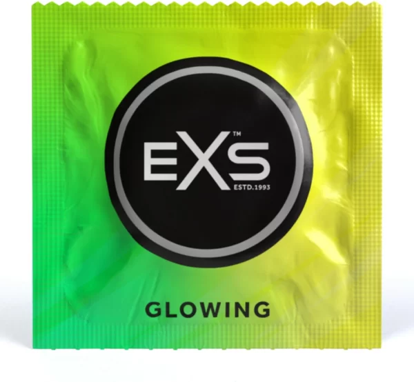 EXS Glowing Latex Light-Up Condoms 100-Pack | No Scent