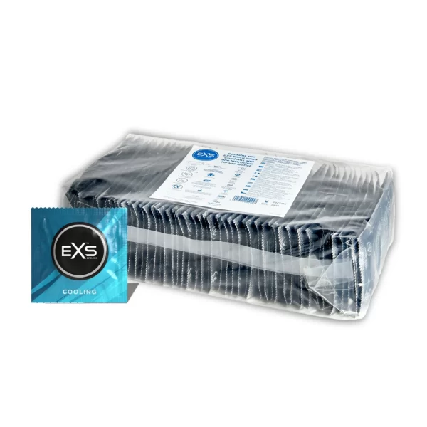 EXS Cooling 54mm Latex Condoms 144-Pack Silicone Lubricated