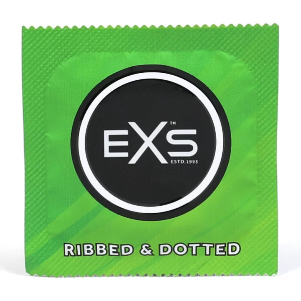 EXS 3 in 1 Ribbed Dotted Flared 144-Pack Premium Latex Protection. Condoms. See formula