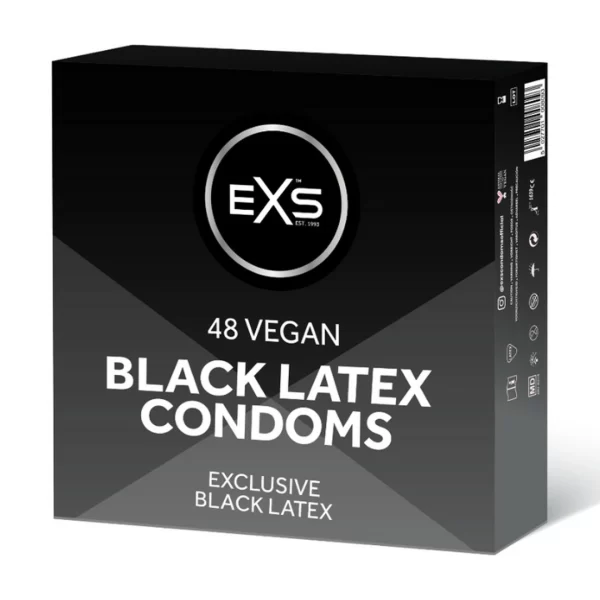 EXS Black Latex Vegan Condoms 48-Pack