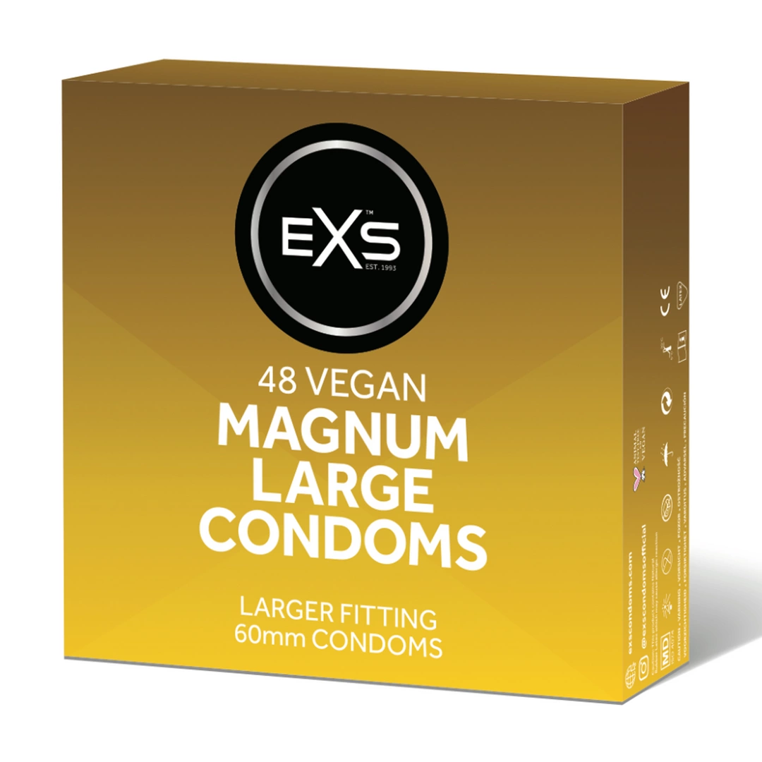 EXS Magnum Large 48-Pack Premium Latex Intimate Protection 60mm - Anelma EXS Magnum Large 48-Pack Premium Latex Intimate Protection