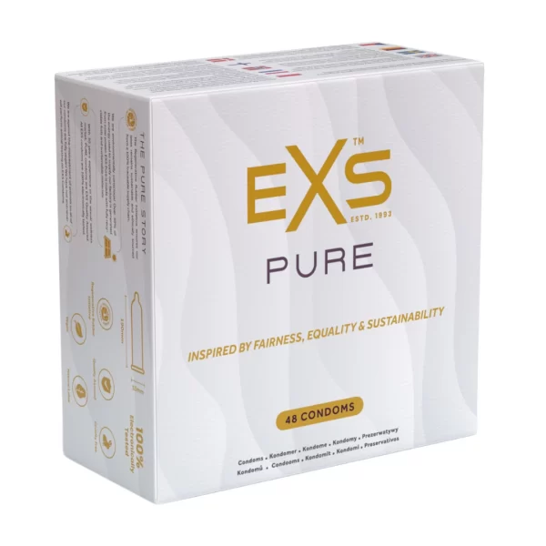 EXS Pure Ultra-Thin Latex Condoms 48-Pack | Eco-Friendly