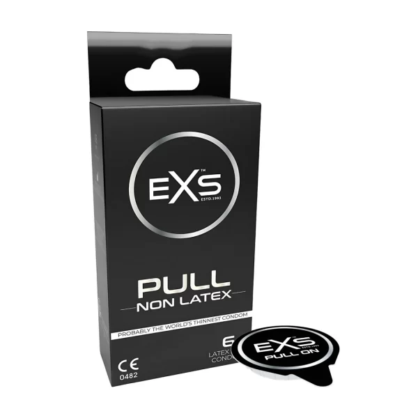 EXS Pull Non-Latex Condoms 6-Pack | Hypoallergenic & Ultra