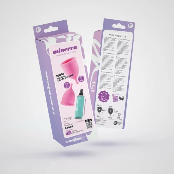 Minerva Menstrual Cups Set with Pouch & Cleaner Pink - Medical Silicone S/L. Other. See formula