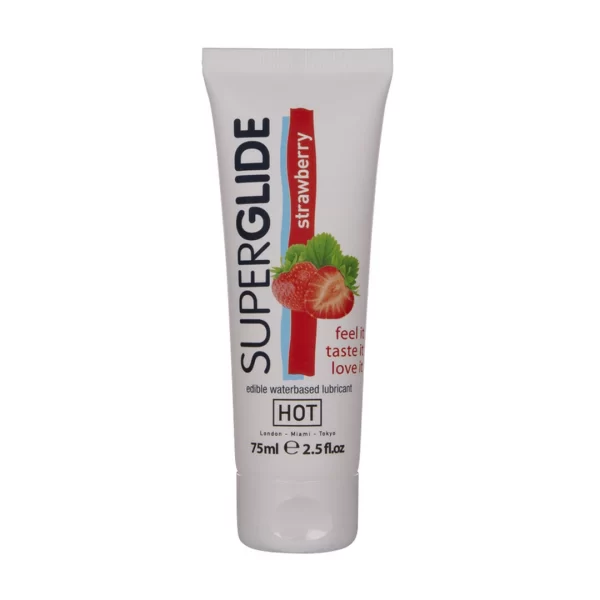 HOT Superglide Edible Water-Based Gel Strawberry 75ml