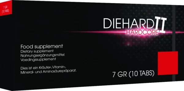 Diehard II Hardcore Herbal Support Capsules 10-Pack for Men. Mitigation measures. See formula
