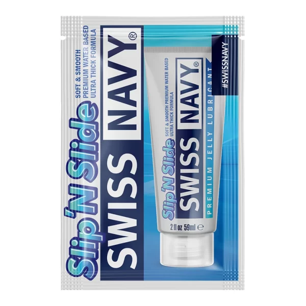 Swiss Navy Premium Jelly Intimate Lubricant 5 ml Ultra-Thick Formula. Solid erection